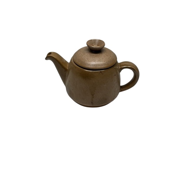 Signature Other - Vintage Frankoma Pottery Dinnerware Teapot Lazy Bones Brown Satin #6T w/ Lid